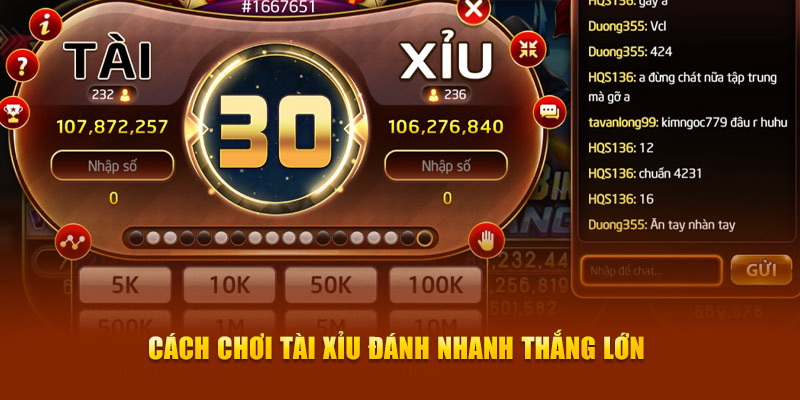 Cách chơi tài xỉu đánh nhanh thắng lớn